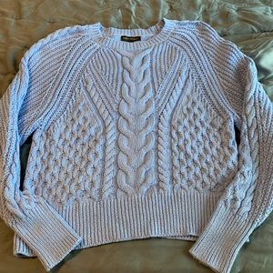 NWOT Banana Republic Signature Cable Knit Cotton Sweater, gorgeous blue, size M